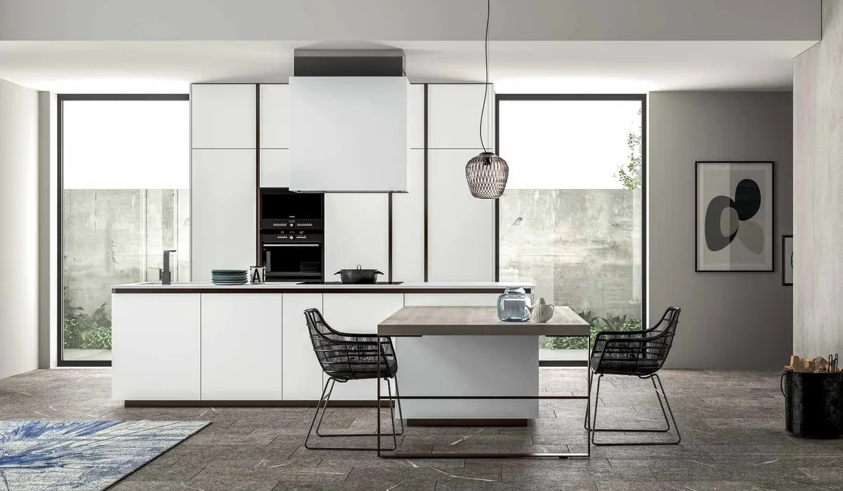 Cucina SMART, foto di catalogo: composizione in Bianco Neve