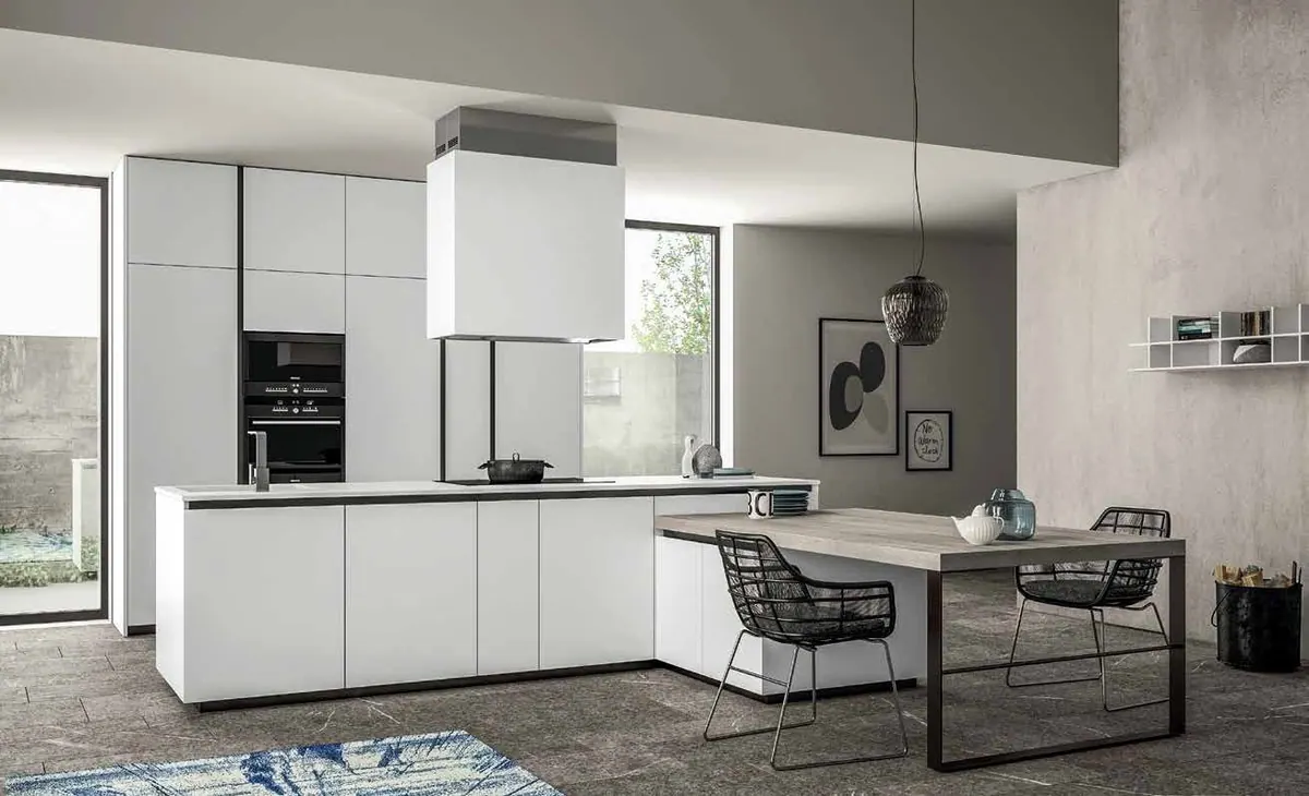 Cucina SMART, foto di catalogo: composizione in Bianco Neve